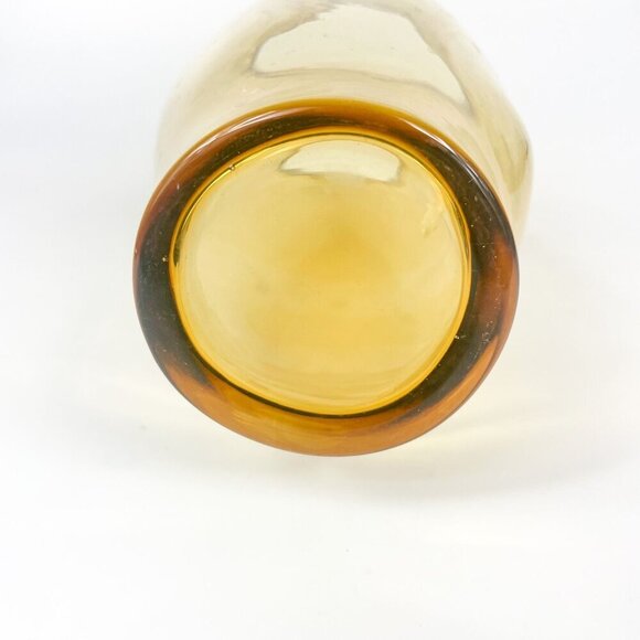 Onda Art Glass Amber Handleless Biomorphic Freeform Pitcher Cocktail Mixer - Picture 7 of 7